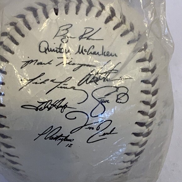 Colorado Rockies Baseball Facsimile Team Autograph Ball Bank One Baylor Mgr 1996 - Picture 6 of 9